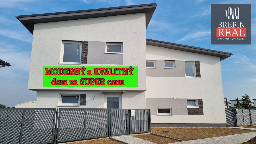 NOVOSTAVBA, moderný 4.izbový RD-97,4 m2, pozemok-324m2-DOHODA MOŽNÁ