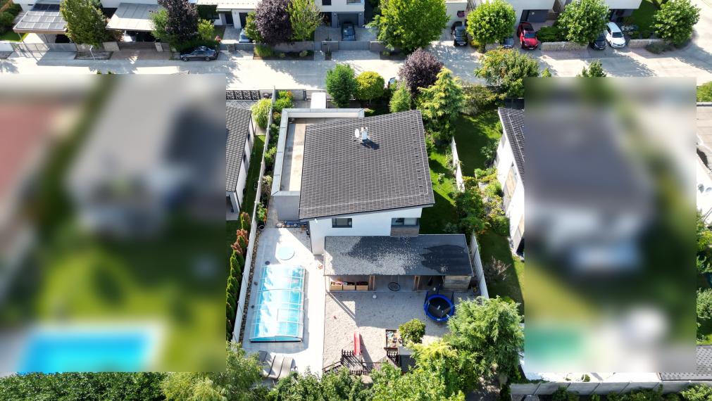 ZNÍŽENÁ CENA za SUPER 6 izb. RD 202 m2, pozemok 700 m2, bazén-tepelné čerpadlo, ohrev na 31 st., protiprúd, slaná voda