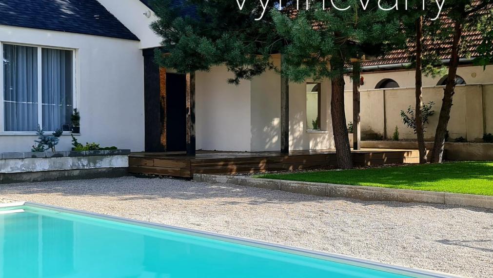 Štýlový 120 m2 ENERGETICKY úsporný DREVODOM s bazénom, POZEMOK 800 m2, pri lese